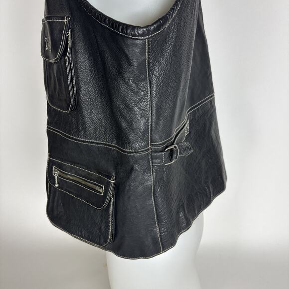 Here & Now Black Leather Vest Men’s Size XL - Picture 8 of 15